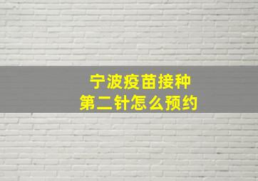 宁波疫苗接种第二针怎么预约