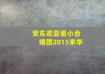 安东尼亚诺小合唱团2015来华