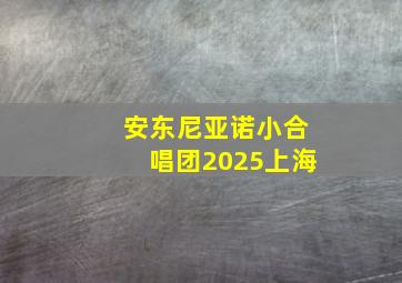 安东尼亚诺小合唱团2025上海