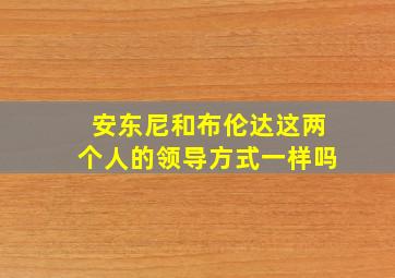 安东尼和布伦达这两个人的领导方式一样吗