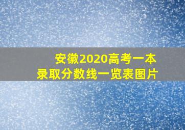 安徽2020高考一本录取分数线一览表图片