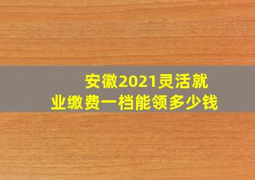 安徽2021灵活就业缴费一档能领多少钱