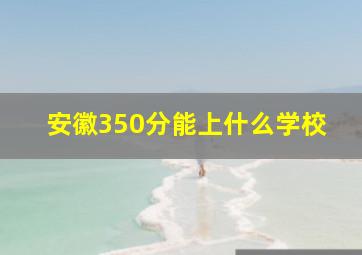 安徽350分能上什么学校