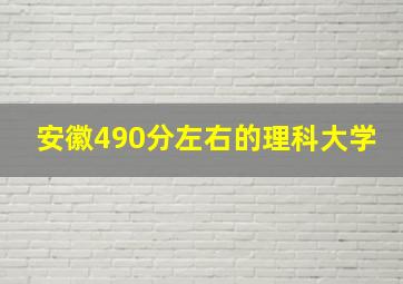 安徽490分左右的理科大学