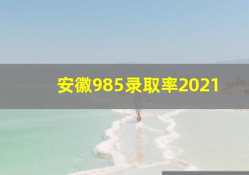 安徽985录取率2021