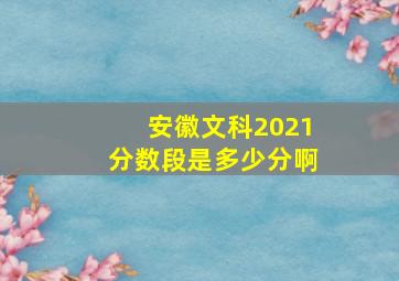 安徽文科2021分数段是多少分啊