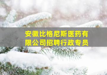 安徽比格尼斯医药有限公司招聘行政专员