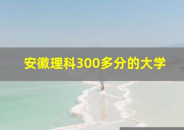 安徽理科300多分的大学