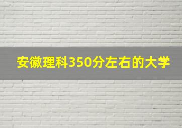 安徽理科350分左右的大学