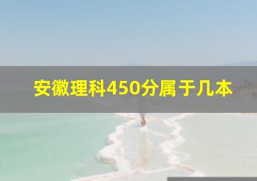 安徽理科450分属于几本