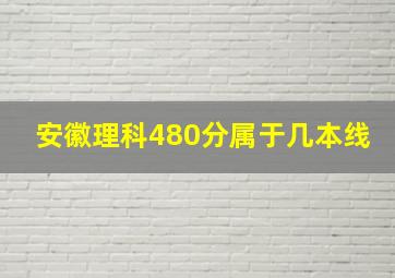 安徽理科480分属于几本线