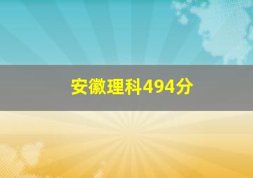 安徽理科494分