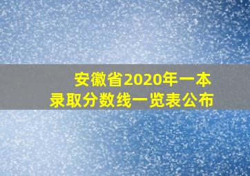 安徽省2020年一本录取分数线一览表公布