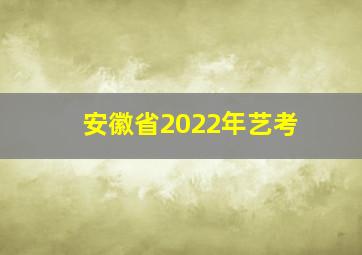 安徽省2022年艺考