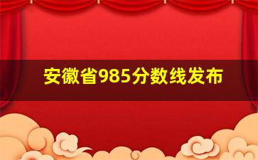 安徽省985分数线发布