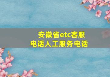 安徽省etc客服电话人工服务电话