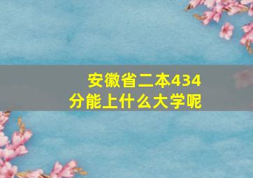 安徽省二本434分能上什么大学呢