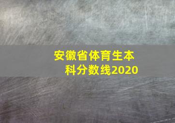 安徽省体育生本科分数线2020