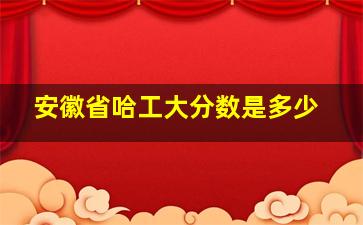 安徽省哈工大分数是多少