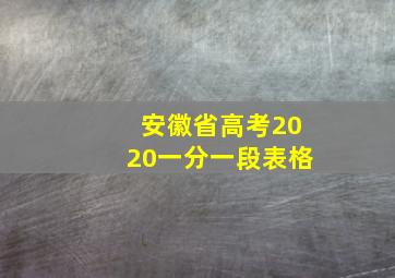 安徽省高考2020一分一段表格