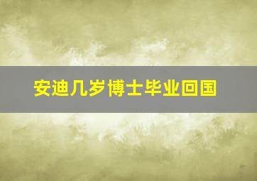 安迪几岁博士毕业回国