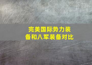 完美国际势力装备和八军装备对比