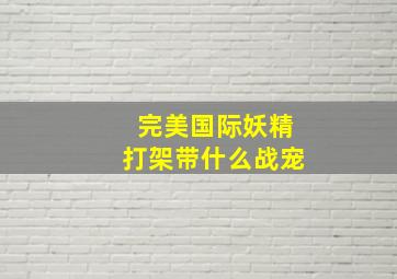 完美国际妖精打架带什么战宠