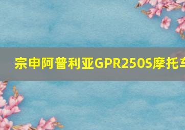 宗申阿普利亚GPR250S摩托车