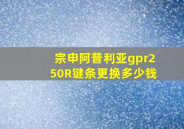 宗申阿普利亚gpr250R键条更换多少钱