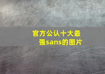 官方公认十大最强sans的图片