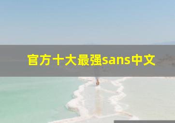 官方十大最强sans中文