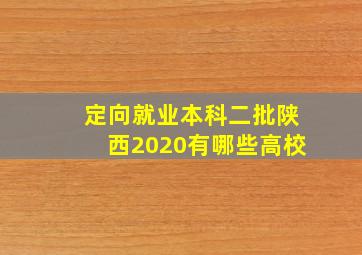 定向就业本科二批陕西2020有哪些高校