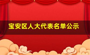 宝安区人大代表名单公示