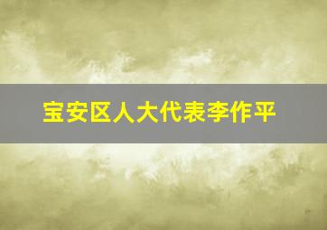 宝安区人大代表李作平