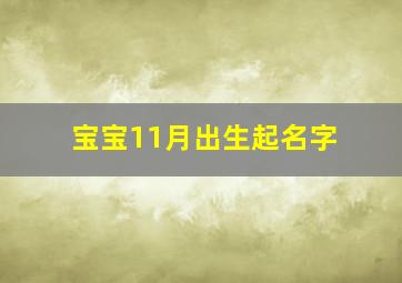 宝宝11月出生起名字