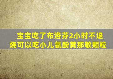 宝宝吃了布洛芬2小时不退烧可以吃小儿氨酚黄那敏颗粒