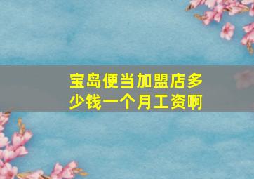 宝岛便当加盟店多少钱一个月工资啊