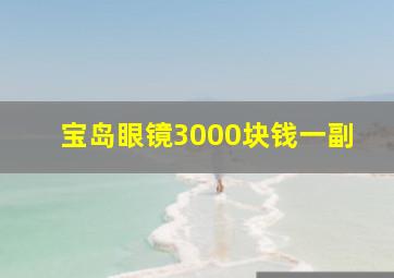 宝岛眼镜3000块钱一副