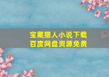 宝藏猎人小说下载百度网盘资源免费