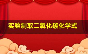 实验制取二氧化碳化学式