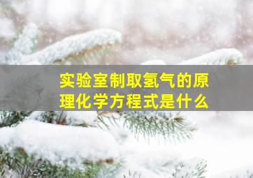 实验室制取氢气的原理化学方程式是什么