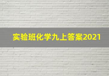 实验班化学九上答案2021