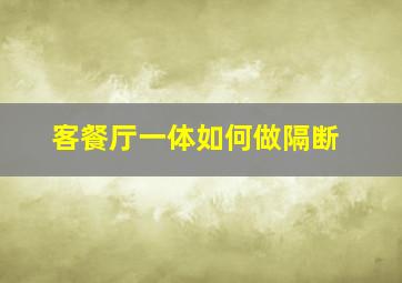 客餐厅一体如何做隔断