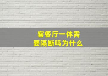 客餐厅一体需要隔断吗为什么