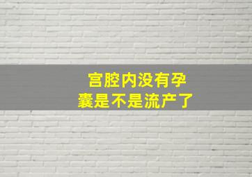 宫腔内没有孕囊是不是流产了