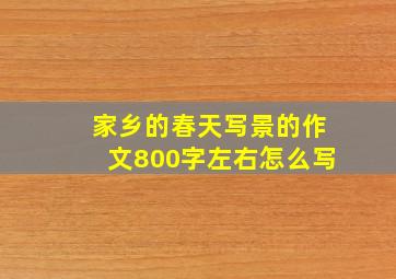 家乡的春天写景的作文800字左右怎么写