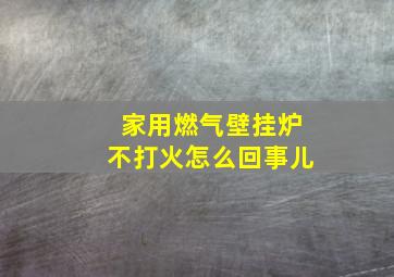 家用燃气壁挂炉不打火怎么回事儿