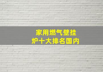 家用燃气壁挂炉十大排名国内