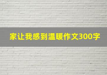 家让我感到温暖作文300字