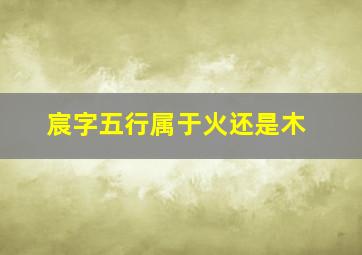 宸字五行属于火还是木